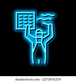 extractor fan replacement neon light sign vector. extractor fan replacement illustration