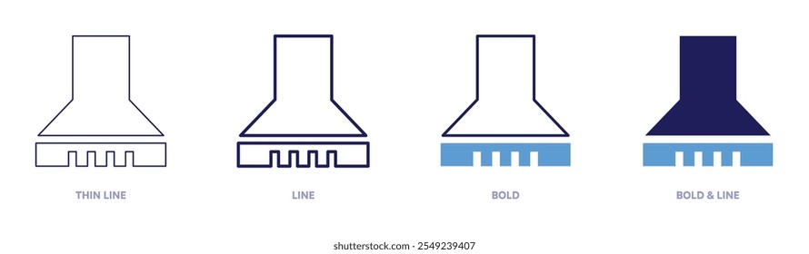 Extractor hood icon in 4 different styles. Thin Line, Line, Bold, and Bold Line. Duotone style. Editable stroke.