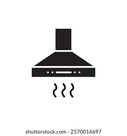 Extractor Hood icon black and white vector outline sign