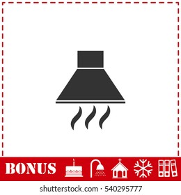 Extractor hood icon flat. Simple vector symbol and bonus icon