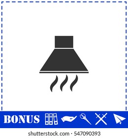 Extractor hood icon flat. Simple vector symbol and bonus icon