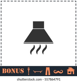 Extractor hood icon flat. Simple vector symbol and bonus icon
