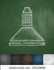 extractor hood icon. Hand drawn vector illustration. Chalkboard Design