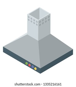 Extractor hood icon in isometric vector 