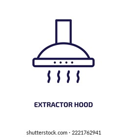 extractor hood icon from kitchen collection. Thin linear extractor hood, kitchen, home outline icon isolated on white background. Line vector extractor hood sign, symbol for web and mobile