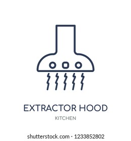 Extractor hood icon. Extractor hood linear symbol design from Kitchen collection. Simple outline element vector illustration on white background