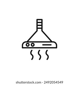 Extractor Hood icon outline collection in black and on white background