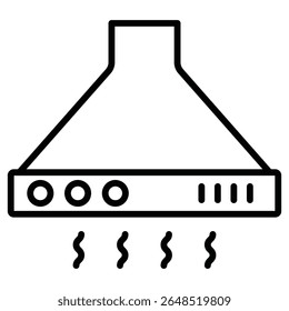 Extrator Hood ícone Contorno isolado logotipo marca