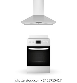 Extractor hood. Kitchen range hoods. Vector illustration. Eps 10.