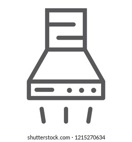 Extractor hood line icon, kitchen and appliance, exhaust sign, vector graphics, a linear pattern on a white background, eps 10.