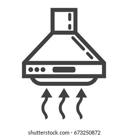 Extractor hood line icon, kitchen and appliance, vector graphics, a linear pattern on a white background, eps 10.