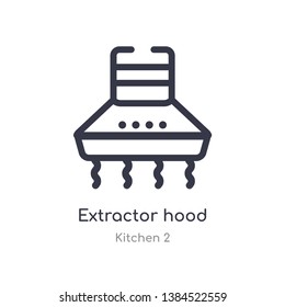 extractor hood outline icon. isolated line vector illustration from kitchen 2 collection. editable thin stroke extractor hood icon on white background