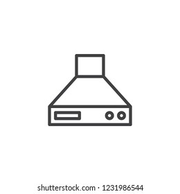 Extractor hood outline icon. linear style sign for mobile concept and web design. Aspirator kitchen simple line vector icon. Symbol, logo illustration. Pixel perfect vector graphics