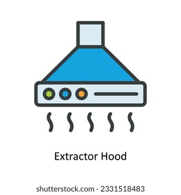 Extractor-Hood-Vektorgrafik   Füllen Sie die Skizze Design Illustration. Küche und Home-Symbol auf weißem Hintergrund EPS10-Datei