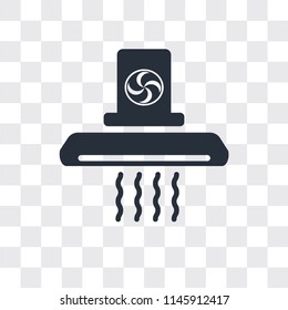 Extractor hood vector icon isolated on transparent background, Extractor hood logo concept