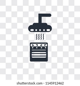 Extractor hood vector icon isolated on transparent background, Extractor hood logo concept