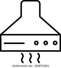 Extractor hood Vector Line Icon Design
