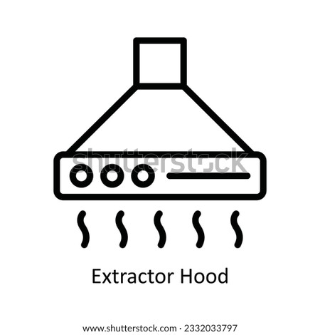 Extractor Hood Vector   outline Icon Design illustration. Kitchen and home  Symbol on White background EPS 10 File 商業照片 © 