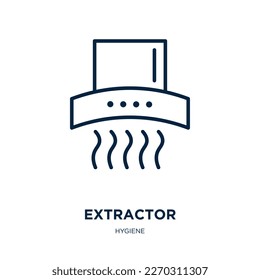 extractor icon from hygiene collection. Thin linear extractor, kitchen, equipment outline icon isolated on white background. Line vector extractor sign, symbol for web and mobile