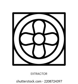 extractor icon. Line Art Style Design Isolated On White Background