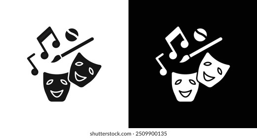 Extracurricular activities icon Black line art vector logo set