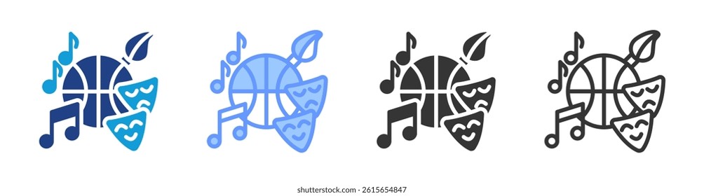 Extracurricular Activities icon set multiple style collection