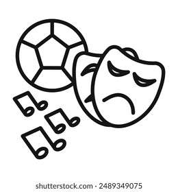 Extracurricular activities icon Vector symbol or sign set collection in black and white outline