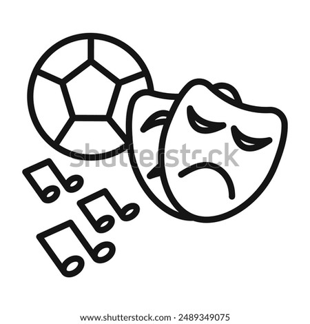 Extracurricular activities icon Vector symbol or sign set collection in black and white outline