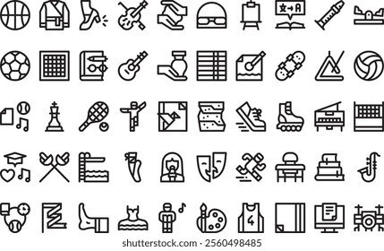 Extracurricular activities icons High-Quality Vector Icons Collection with Editable Stroke. Ideal for Professional and Creative Projects.