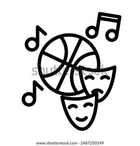 Extracurricular activities linear logo mark in black and white