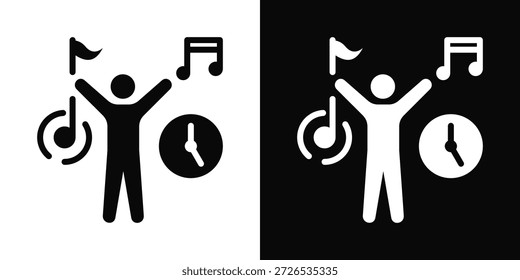 Extracurricular Icon White And Black Background Style