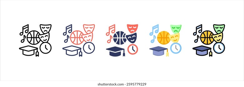 Extracurricular Multi Style Icon Set