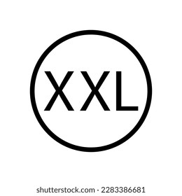Extra-Large-Size-Symbol, Vektorgrafik auf weißem Hintergrund