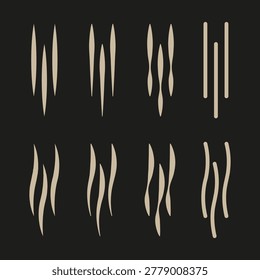 Extraordinary beige streaks. Exceptional vertical silhouettes. Sophisticated charcoal Vector. Magnificent golden aesthetics.