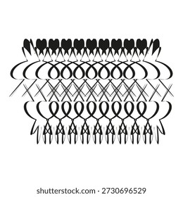 Extraordinary border Vector. Sophisticated horizontal collection. Monochromatic frame identification. Artistic linear graphics. EPS 10.