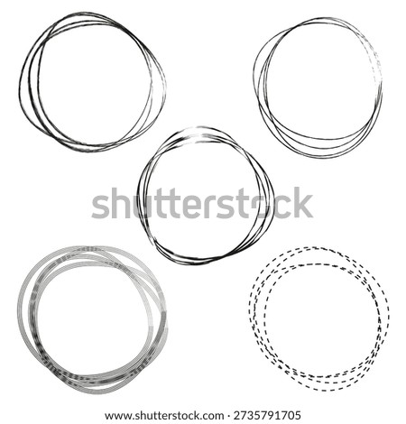Extraordinary circle icon. 4 four frames. Incredible vector illustration. Sophisticated hand drawn graphics. EPS 10.