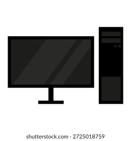 Außergewöhnlicher Desktop-Computer. Außergewöhnliches Arbeitsplatzsymbol. Außergewöhnliche Hardware Vector. Außergewöhnliche elektronische Bürogeräte. EPS 10.