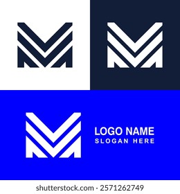 Extraordinary M shape monogram logo.
