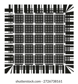 Extraordinary patterns collection. Sophisticated moire patterns. Monochromatic Vectorized set. Geometrical artistic graphics. EPS 10.