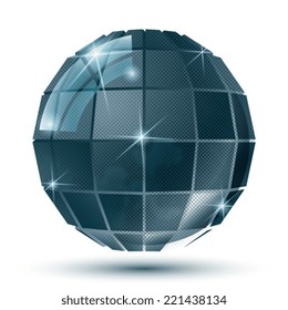Extraordinary plastic dimensional symmetric construction created from squares, textured glossy eps10 globe.