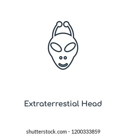 Extraterrestial Head concept line icon. Linear Extraterrestial Head concept outline symbol design. This simple element illustration can be used for web and mobile UI/UX.