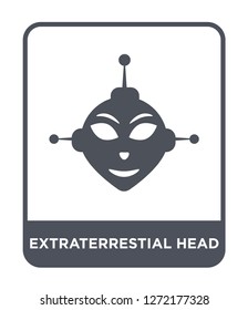 extraterrestial head icon vector on white background, extraterrestial head trendy filled icons from Astronomy collection, extraterrestial head simple element illustration