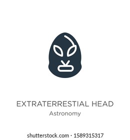 Extraterrestial head icon vector. Trendy flat extraterrestial head icon from astronomy collection isolated on white background. Vector illustration can be used for web and mobile graphic design, logo,