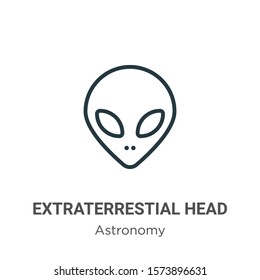 Extraterrestial head outline vector icon. Thin line black extraterrestial head icon, flat vector simple element illustration from editable astronomy concept isolated on white background