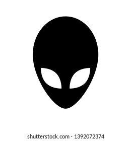 Extraterrestrial alien face or head symbol flat icon for apps and websites. Vector illustration. 