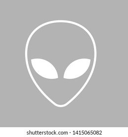 Extraterrestrial Alien Face or Head Symbol Flat Vector Icon for Apps and Websites.