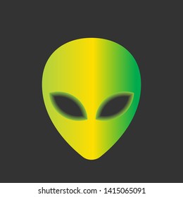 Extraterrestrial Alien Face or Head Symbol Flat Vector Icon for Apps and Websites.