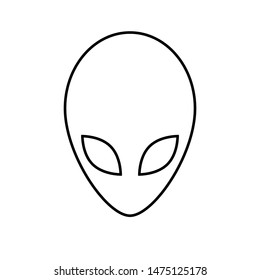 Extraterrestrial alien face or head symbol flat icon for apps and websites. Vector illustration. 