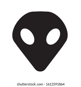Extraterrestrial alien face or head symbol line art vector icon for apps and websites
