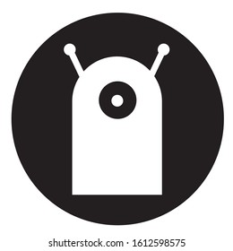Extraterrestrial alien face or head symbol art vector icon for apps and websites